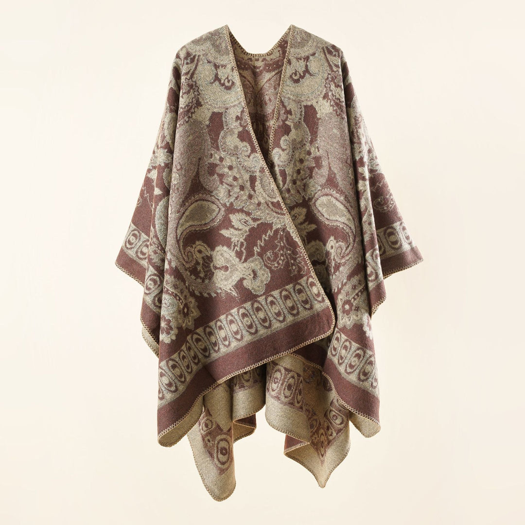 "Damenponcho mit floralem Muster, elegant, vielseitig, luxuriöser Look, perfekt für jede Garderobe, erhältlich in mehreren Fa