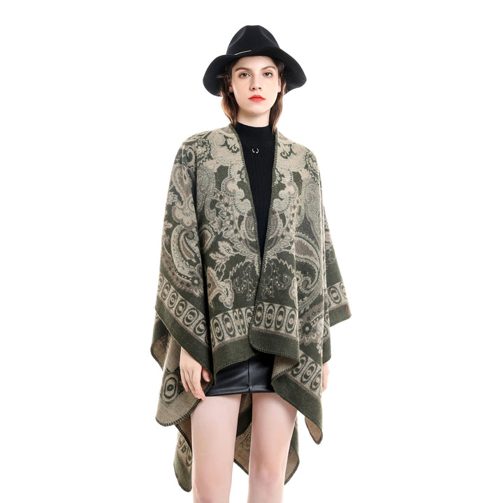 "Damenponcho mit floralem Muster, elegant, vielseitig, luxuriöser Look, perfekt für jede Garderobe, erhältlich in mehreren Fa