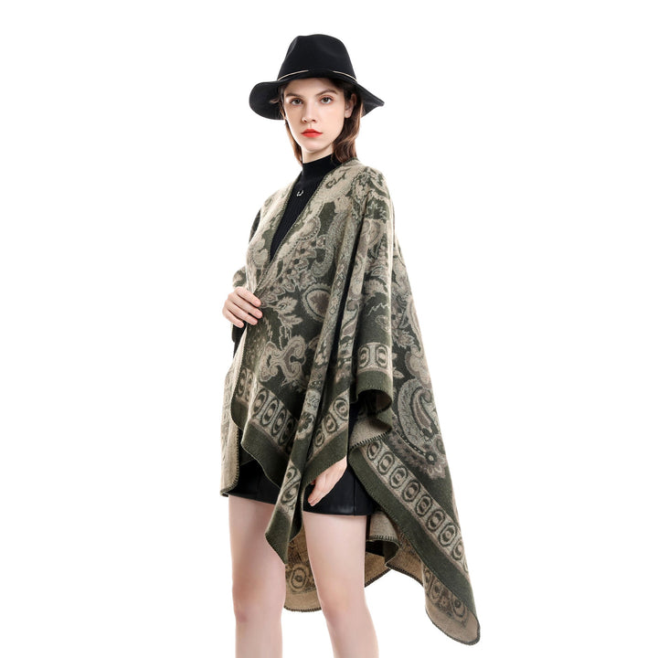 "Damenponcho mit floralem Muster, elegant, vielseitig, luxuriöser Look, perfekt für jede Garderobe, erhältlich in mehreren Fa