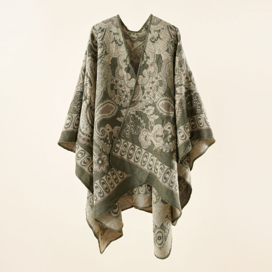 "Damenponcho mit floralem Muster, elegant, vielseitig, luxuriöser Look, perfekt für jede Garderobe, erhältlich in mehreren Fa