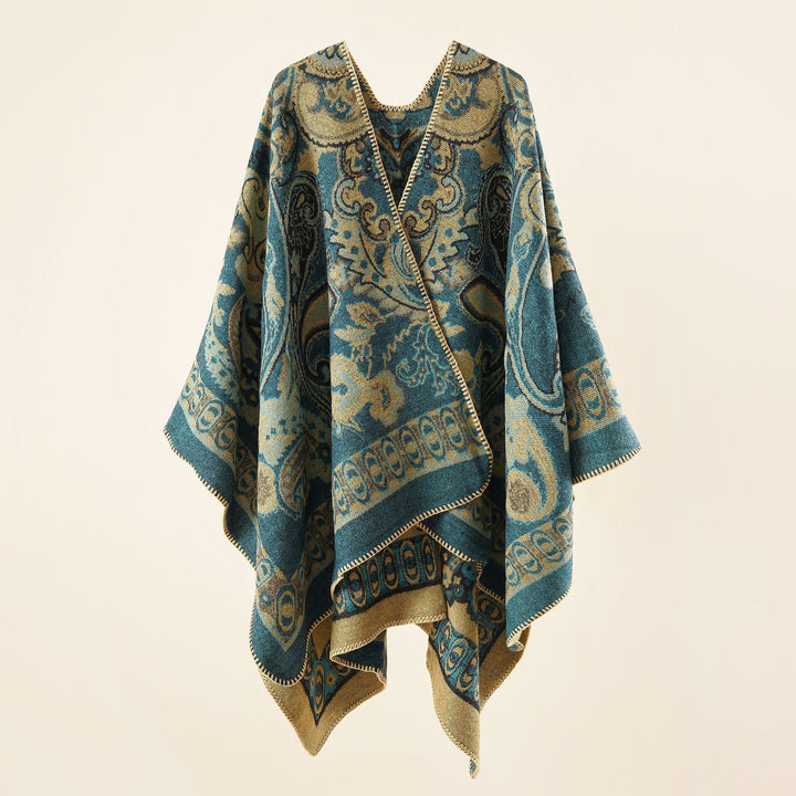 "Damenponcho mit floralem Muster, elegant, vielseitig, luxuriöser Look, perfekt für jede Garderobe, erhältlich in mehreren Fa