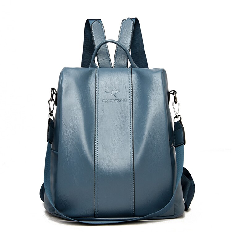 "Diebstahlsicherer Lederrucksack Damen, Vintage Stil, Schwarz, vielseitige Tragetasche aus hochwertigem PU-Leder."