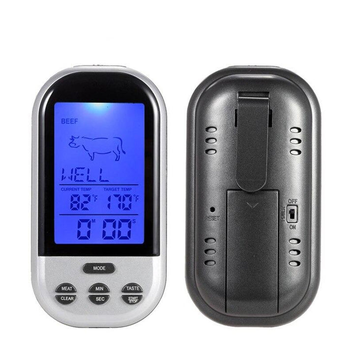 "Digitales kabelloses Ofenthermometer mit Timer, Präzision für genaues Kochen, robustes Design aus Kunststoff und Edelstahl"