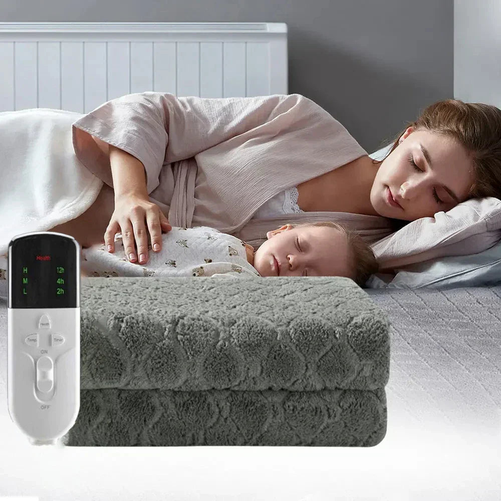 "Doppelschichtiger Heizteppich aus Flanell, 150x75 cm, energiesparend, für Sofa oder Bett, bietet komfortable Wärme."