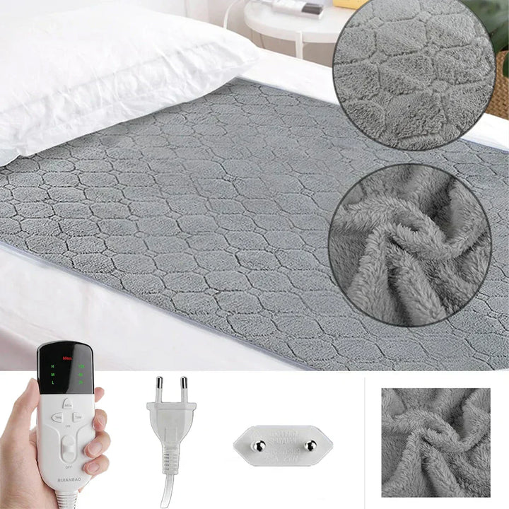 "Doppelschichtiger Heizteppich aus Flanell, 150x75 cm, energiesparend, für Sofa oder Bett, bietet komfortable Wärme."