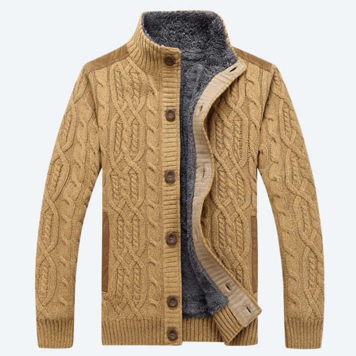 Herren Strickjacke mit Zopfmuster