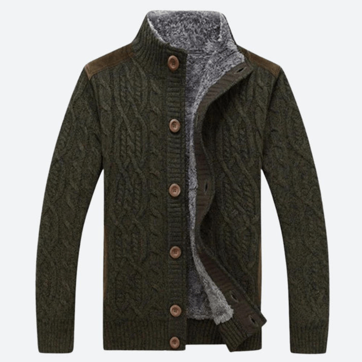 Herren Strickjacke mit Zopfmuster