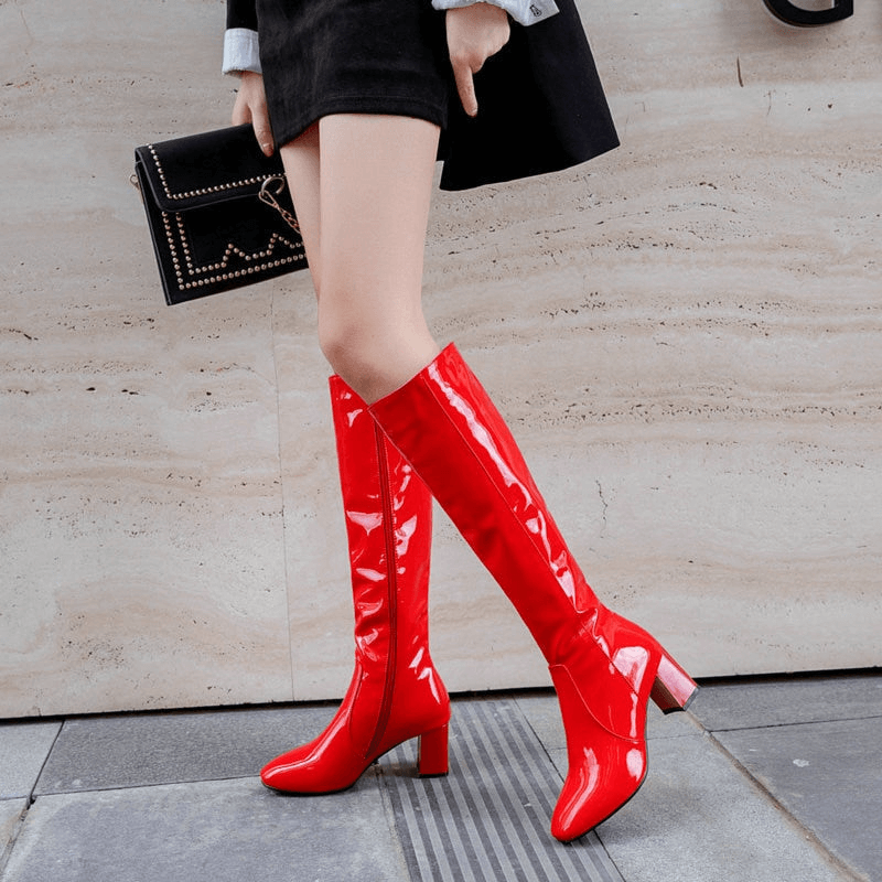 Elegante Kniehohe Lederstiefel