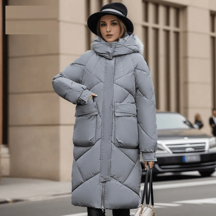 Lässige Damen-Kapuzen-Winterjacke