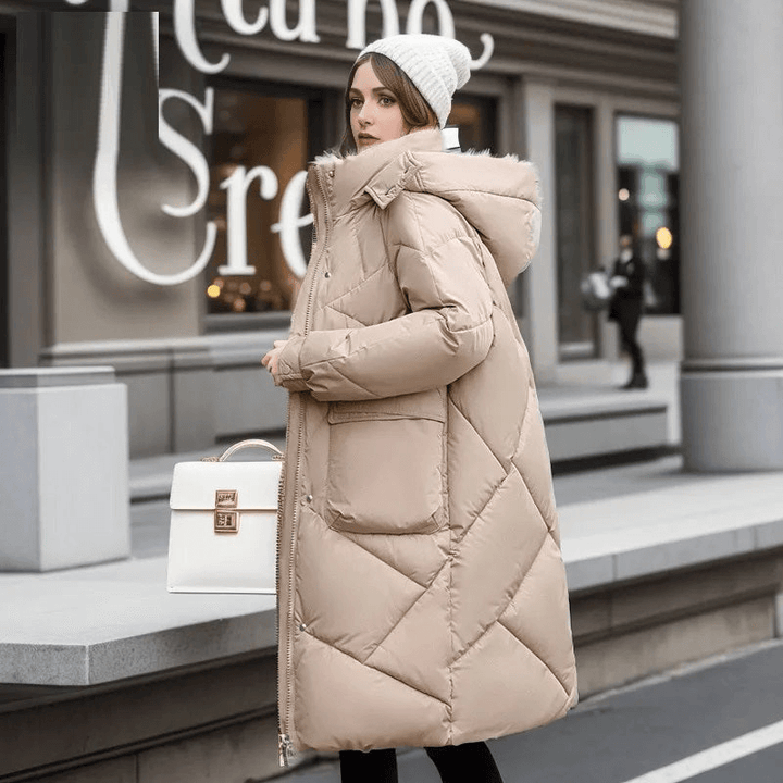 Lässige Damen-Kapuzen-Winterjacke
