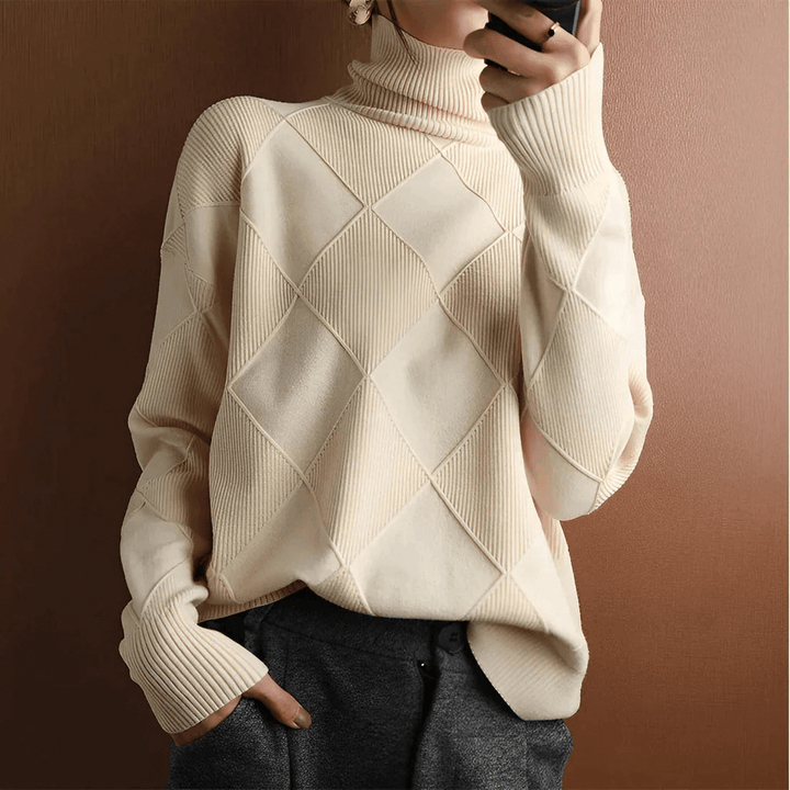Eleganter Hochkragenpullover für Damen