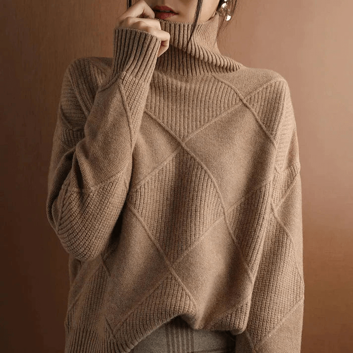 Eleganter Hochkragenpullover für Damen