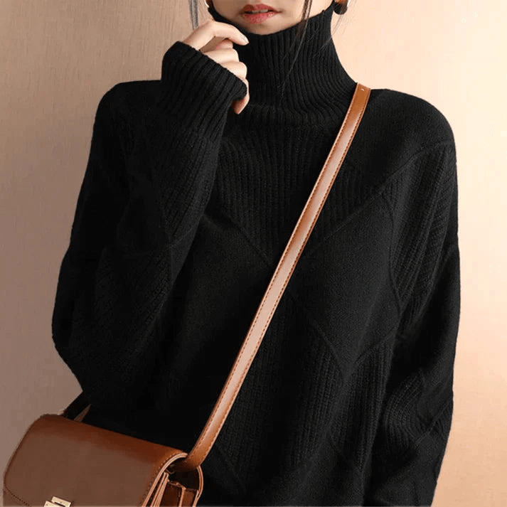 Eleganter Hochkragenpullover für Damen