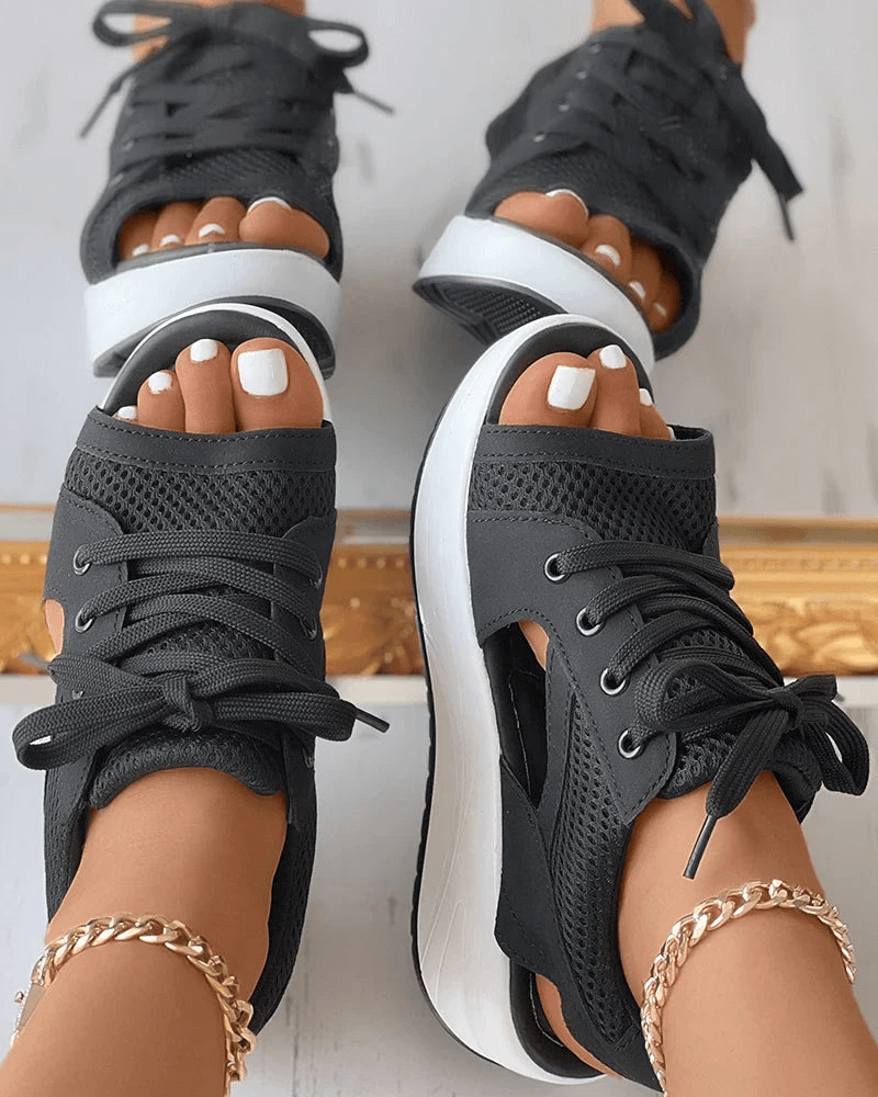 Bequeme Damen-Sandalen mit Schnürung
