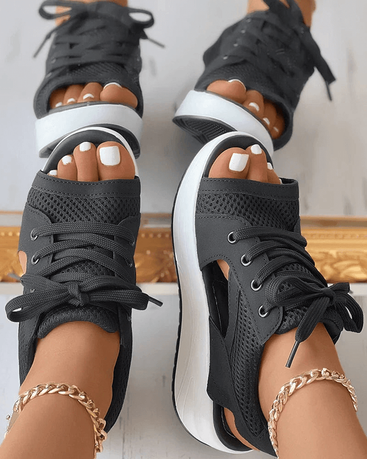 Bequeme Damen-Sandalen mit Schnürung