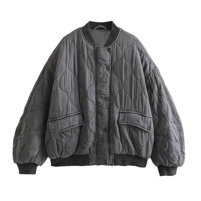 Stylische Graue Bomberjacke