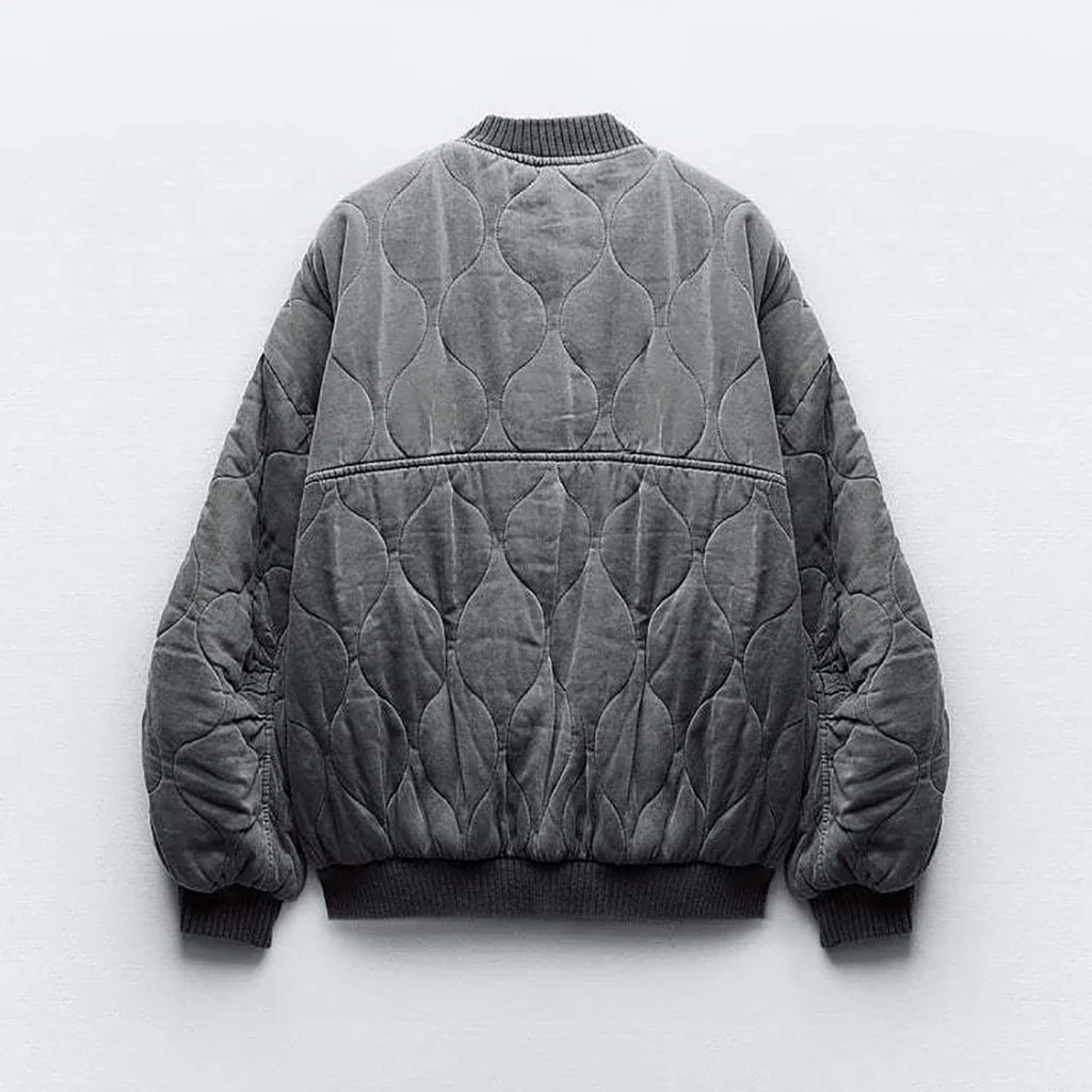 Stylische Graue Bomberjacke