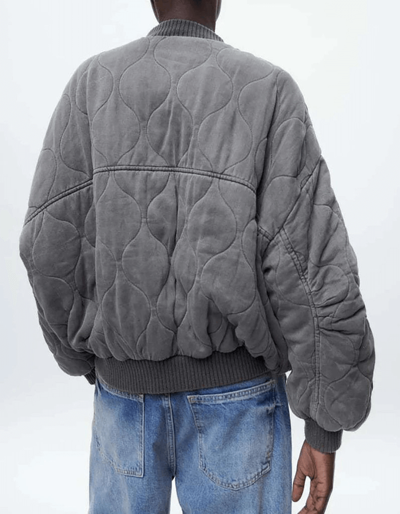 Stylische Graue Bomberjacke