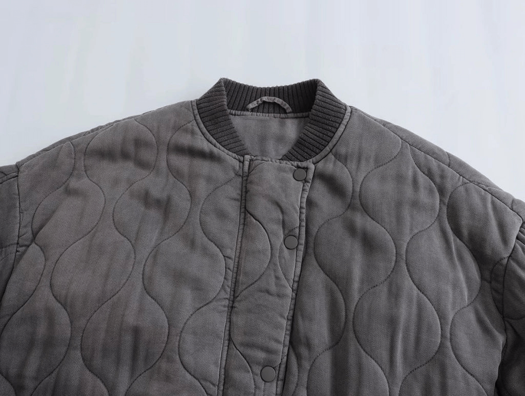 Stylische Graue Bomberjacke
