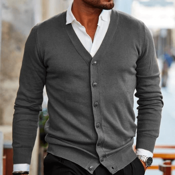 Herren Strickjacke mit V-Ausschnitt