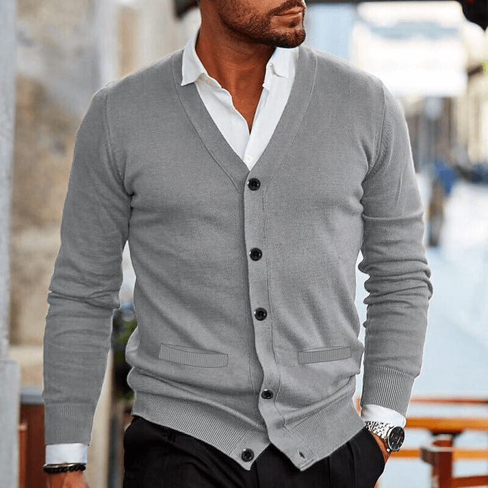 Herren Strickjacke mit V-Ausschnitt