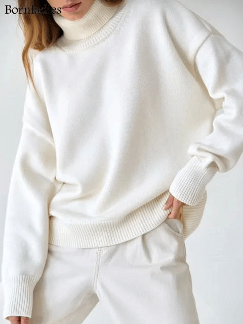Geräumiger Strickpullover für Frauen