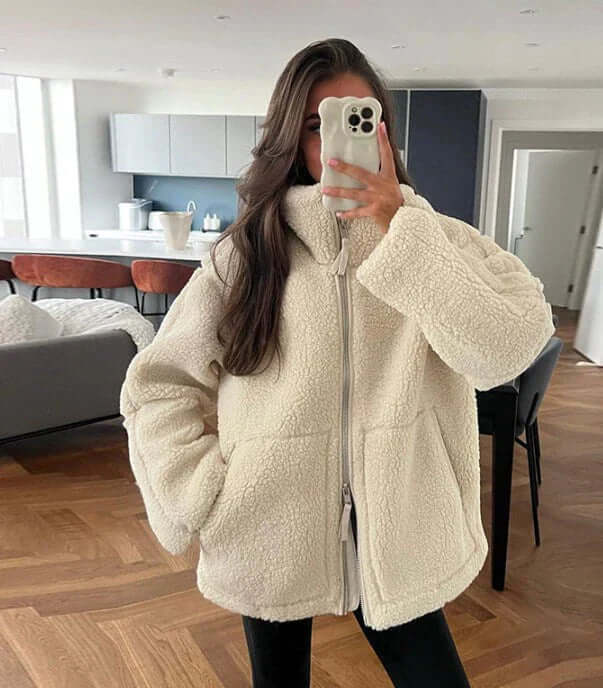 Gemütliche Damen Lammwolljacke