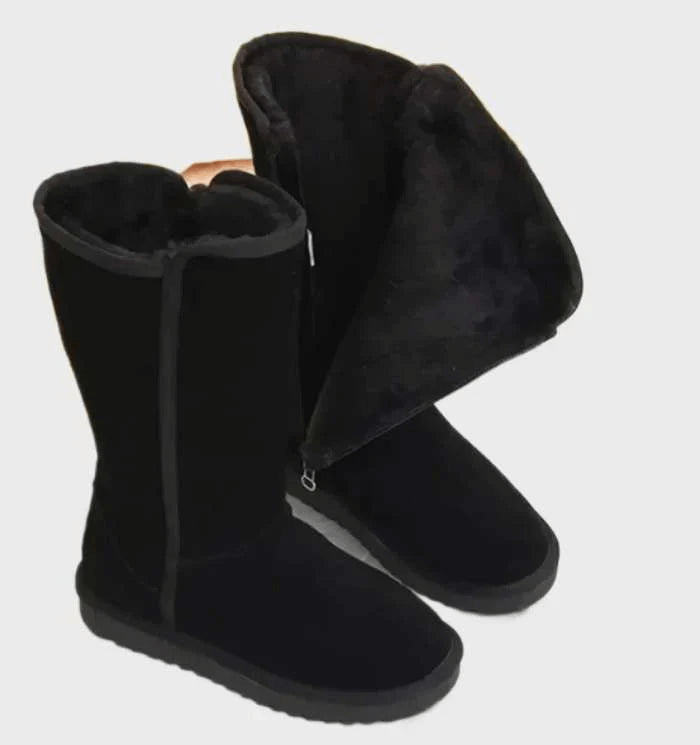Suede Schaffell Damenstiefel