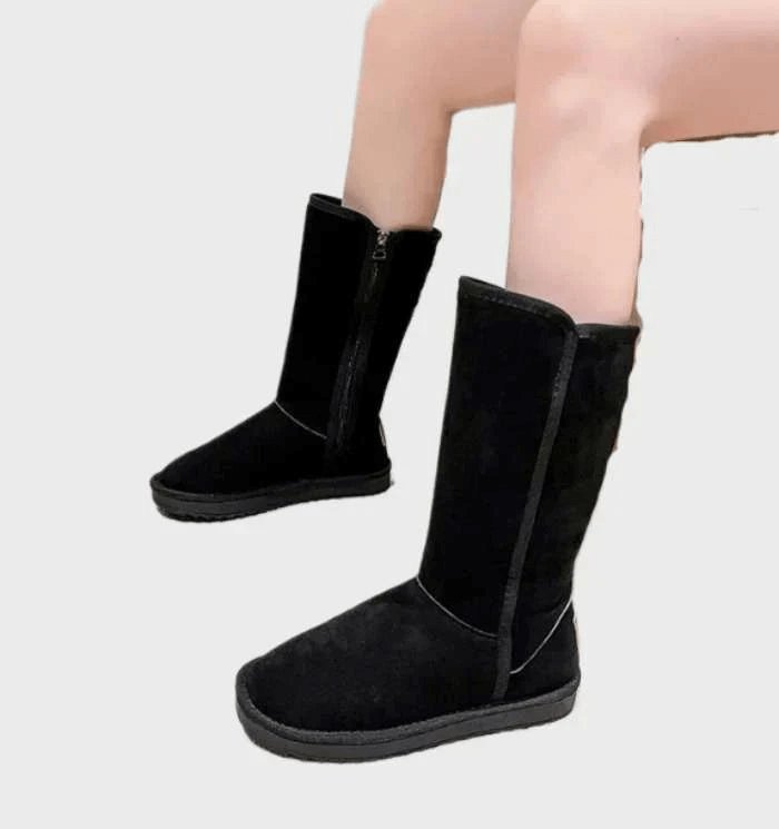 Suede Schaffell Damenstiefel