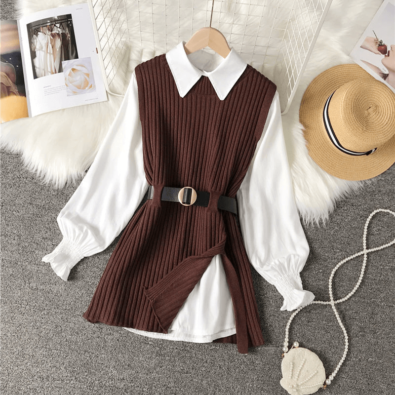 Modisches Lantern Sleeve Shirt Set