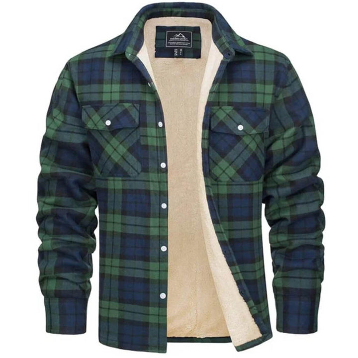 Fleecegefütterte karierte Jacke