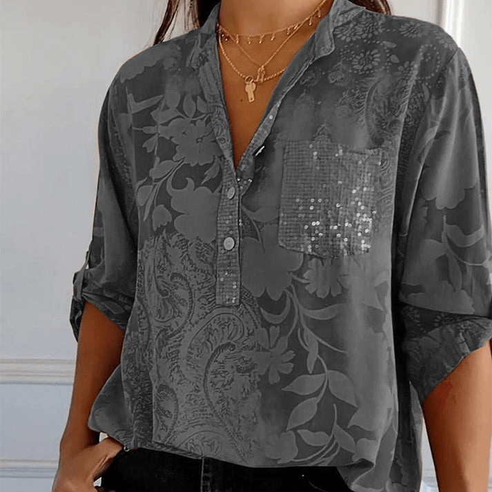 Lässige Bluse mit Umlegekragen