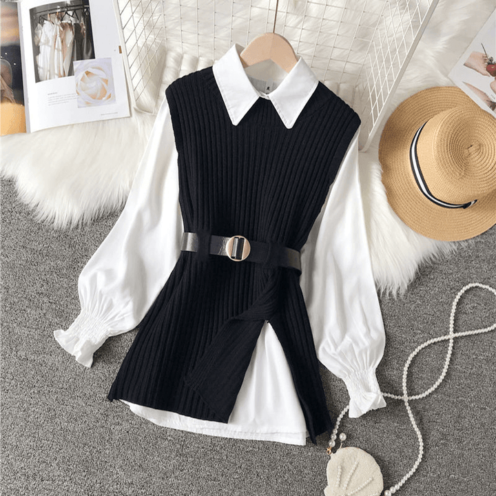 Modisches Lantern Sleeve Shirt Set