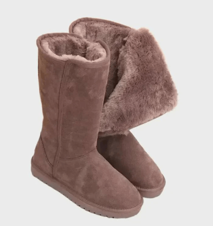 Suede Schaffell Damenstiefel