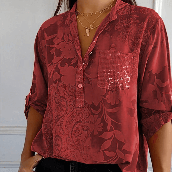 Lässige Bluse mit Umlegekragen