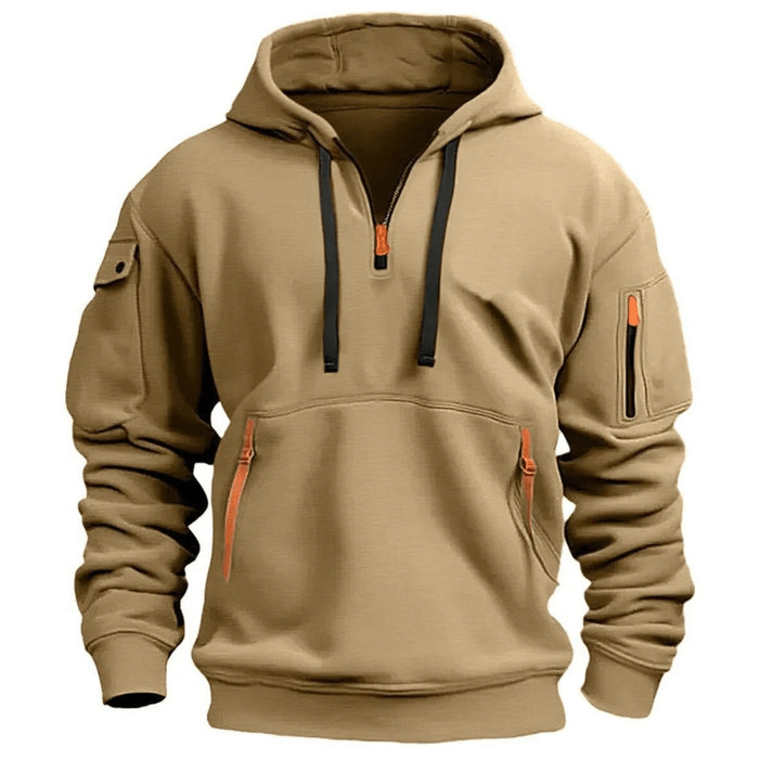 Hoodie mit Halbem Reißverschluss