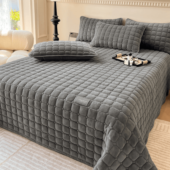 Weiche Tagesdecke mit Quadratischer Textur