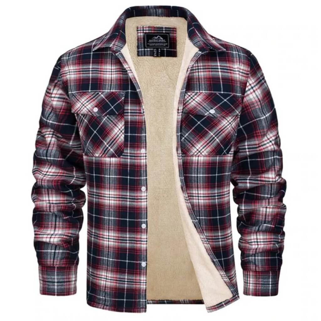 Fleecegefütterte karierte Jacke