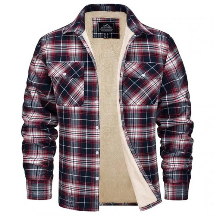 Fleecegefütterte karierte Jacke
