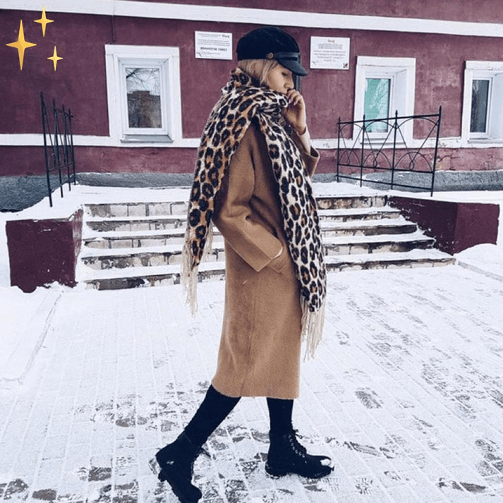Leopard Print Wollschal