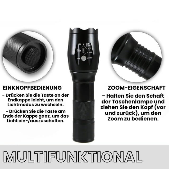 Leistungsstarke LED-Taschenlampe