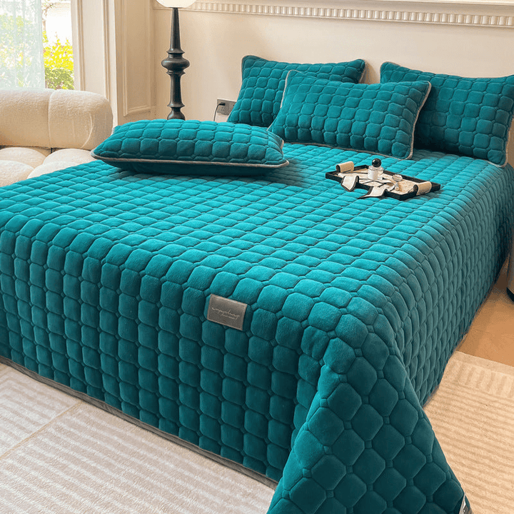 Weiche Tagesdecke mit Quadratischer Textur