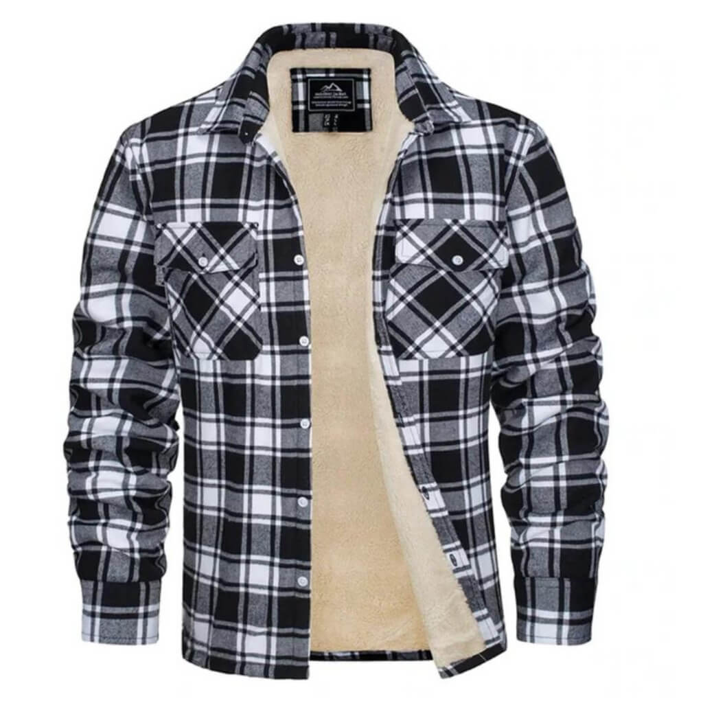 Fleecegefütterte karierte Jacke