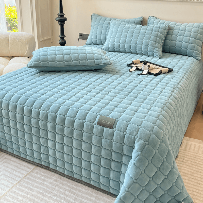 Weiche Tagesdecke mit Quadratischer Textur