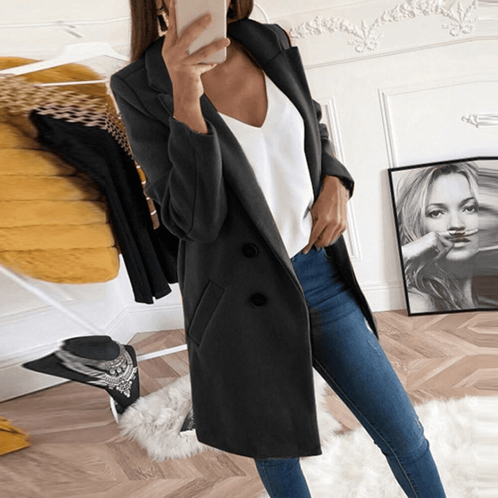 Eleganter langer Blazermantel