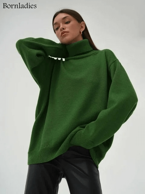Geräumiger Strickpullover für Frauen