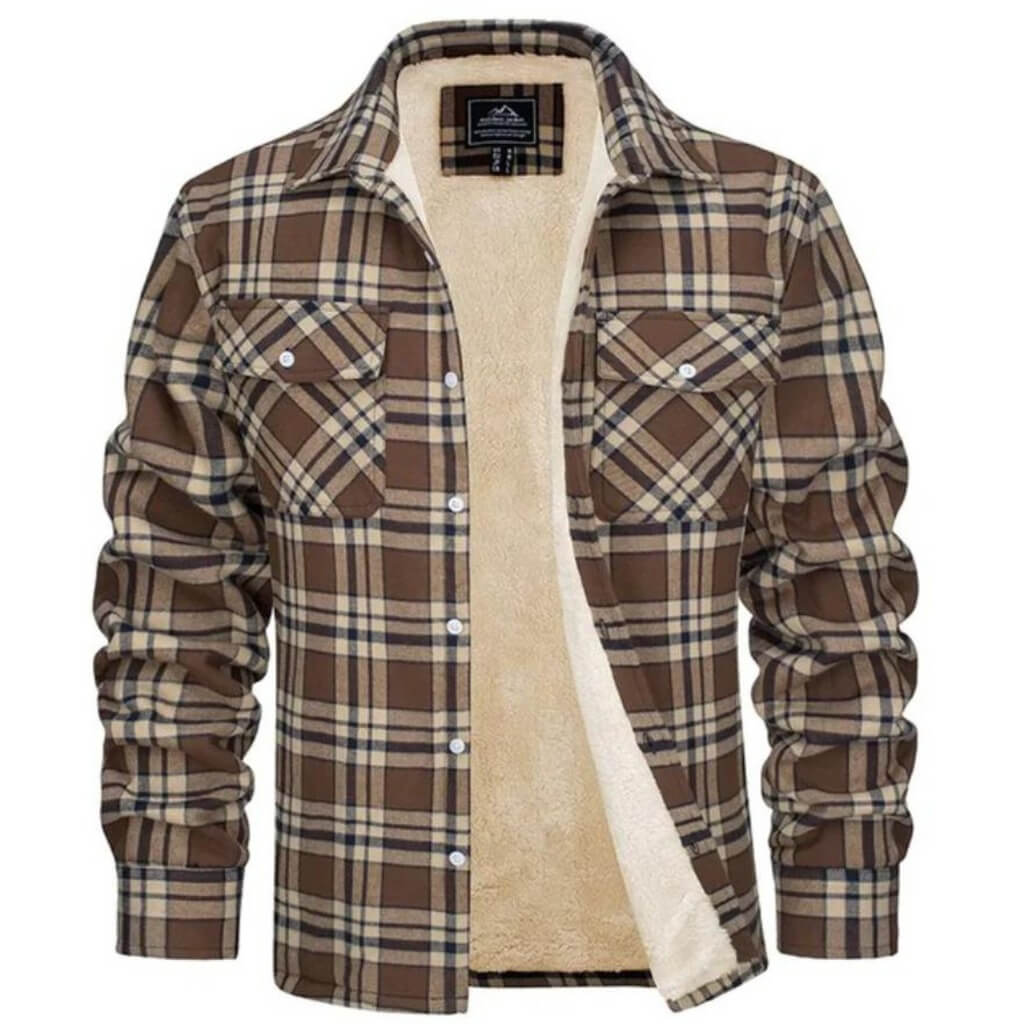 Fleecegefütterte karierte Jacke