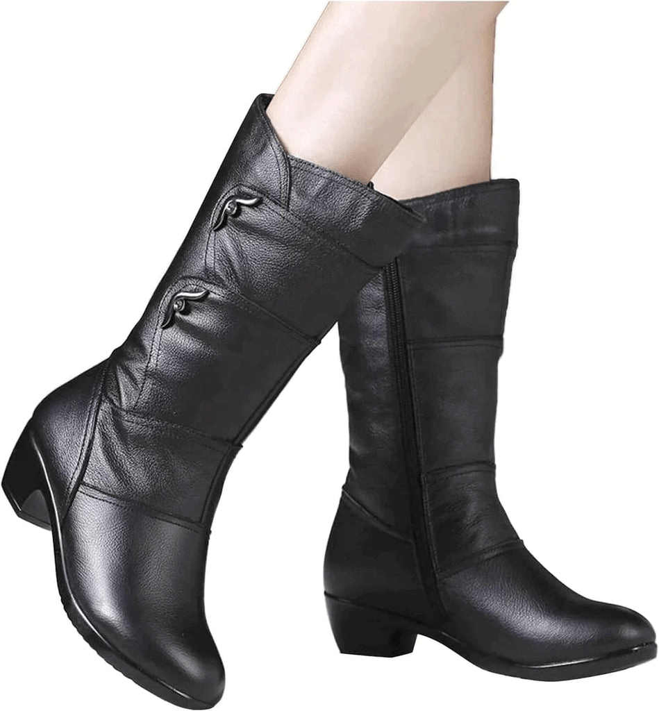 Modische Winterstiefel aus Leder