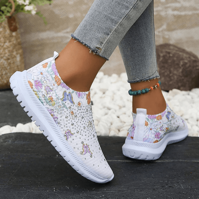 Stylische Strick-Plattformschuhe