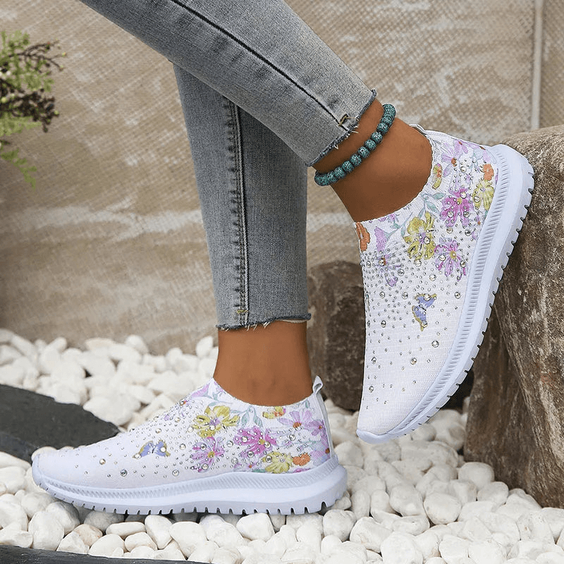 Stylische Strick-Plattformschuhe
